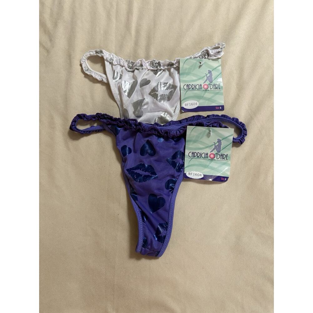 Capricia O'Dare Lingerie Thong Lot of 2 Size 6 Various Colors NEW